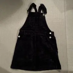 黒のコーデュロイジャンバースカート