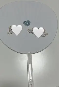 うちわ デコパーツ 水色