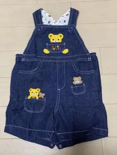 MIKI HOUSE デニムオーバーオール ボーダーロンTee サイズ80