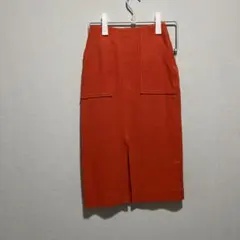 MACPHEE オレンジ　フロントスリット　タイトスカート