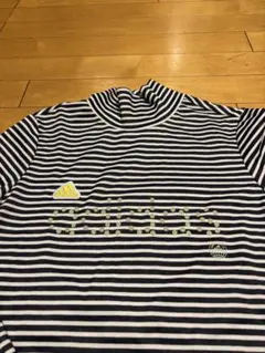 adidas ストライプ ハイネック 長袖シャツ M