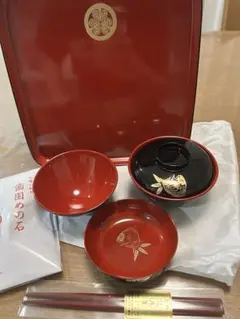お食い初め用赤黒皿セット