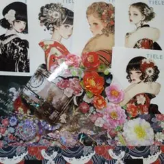 ◯海外マステ切り売り10枚+ティエル様新作ステッカー5枚和柄set　和コラ