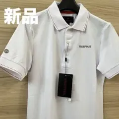 新品★メンズS BRIEFING メタルロゴ⭐︎ベーシックポロシャツ 半袖 白×赤のサムネイル
