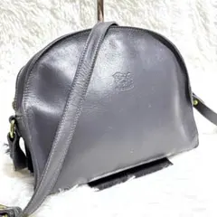 イルビゾンテ ILBISONTE クロスボディ ショルダーバッグ グレー レザー