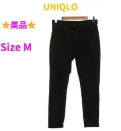美品⭐️ UNIQLO パンツ デニム風 ストレート カジュアル  ブラック M