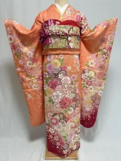 振袖 金彩 本振袖 牡丹柄 ピンク 成人式 - メルカリ