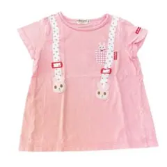 【ホットビスケッツ】ウサギモチーフ ピンク Tシャツ