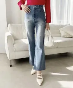 NICE CLAUP サイドレースアップストレッチデニム M レディースのサムネイル