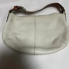 COACH ハンドバッグ レザー ホワイト ブラウンのサムネイル
