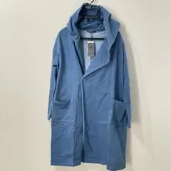 新品タグ付 SHI JYOMAN フード付ロングコート M 青