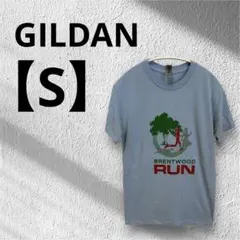 GILDAN 【S】ロゴプリント　半袖Tシャツ ライトブルー