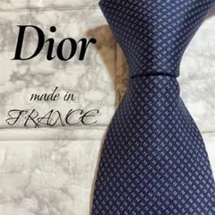 【極美品】ディオールオム ネクタイ ネイビー 小紋柄 マイクロドット