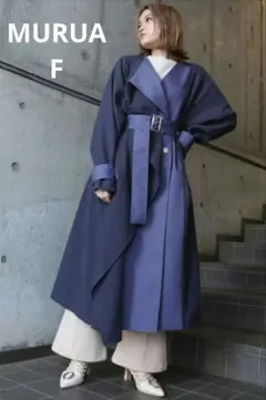MURUA（ムルーア）スイッチカラートレンチコート（ネイビー）F
