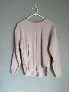 ユニクロ　ワッフルT　長袖　ピンク