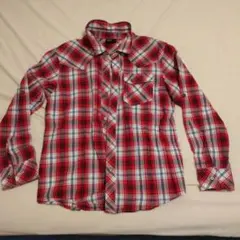 SEVEN ZERO ONE 長袖シャツ 150 レッド系チェック