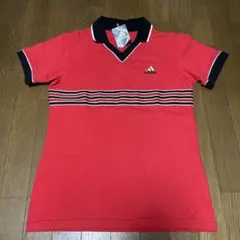 90sデサント製アディダス ロゴ刺繡 半袖 スキッパーシャツ デッドストック