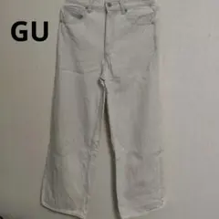GU ワイドレッグデニム ライトグレー メンズ Mサイズ