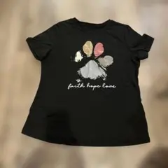 SHEIN 半袖 Tシャツ 肉球プリント 黒 Lサイズのサムネイル