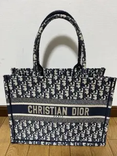 CHRISTIAN DIOR ロゴトートバッグ ネイビー