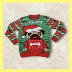 サンタパウズ プグデザイン ニットセーター 海外古着