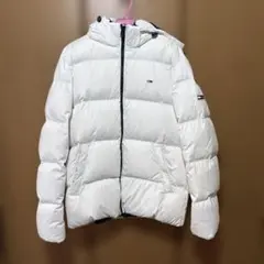 TOMMY JEANS フード付きダウンジャケット XL ホワイト