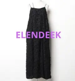 ★未使用★ELENDEEK マテリアルキャミワンピース ブラック　ジャガード