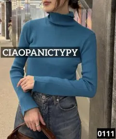 0111 CIAOPANICTYPY アンチピリング配色ステッチタートル