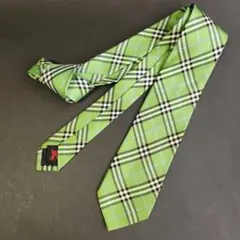 バーバリーブラックレーベル ネクタイ ノバチェック 緑 グリーン