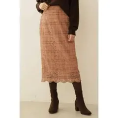 PROPORTION BODY DRESSING チェックスカート　キャメル