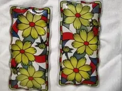 波型ガラス皿　2枚　(盛り付け皿)(値下げしました。)