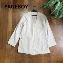 PAGEBOY ノーカラージャケット アイボリーレーヨン混 春夏ゆったりのサムネイル