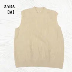 美品✨️ZARA　ザラ【M】ケーブル編み ニットベスト　ベージュ