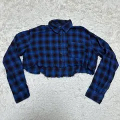 【フォーエバー21】/FOREVER21/ショートトップス/S/ブルー/チェック