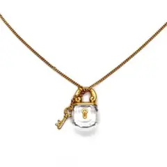 美品✨Swarovski スワロフスキー ネックレス カデナ 南京錠 クリスタル
