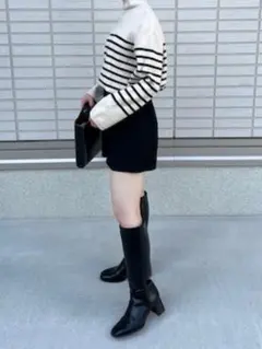 H&M ストライプセーター Lサイズ アイボリー/ブラック