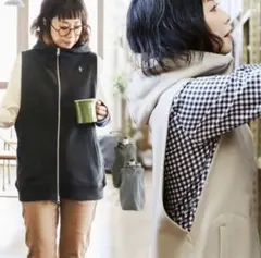 OAR’SPATY 新品　USAコットン　スウェットベストパーカー　カーキ　M