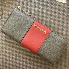MICHAEL KORS 長財布 レッド L字ファスナー