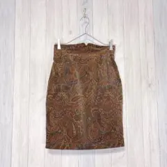 【SALANKPARTⅡ】コーデュロイミニタイトスカート 日本製 総柄 綿100