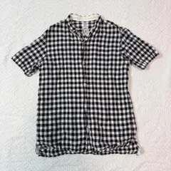 FLANDERS LINEN TK半袖シャツ4 ギンガム チェック リネン混 Lのサムネイル