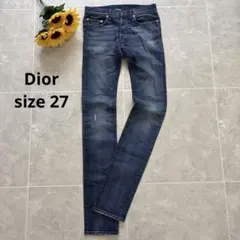 ⑦8 美品 Dior 27 スリムストレートデニム ジーンズ 青 きれいめ 美脚のサムネイル