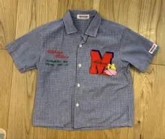 【無香料】オールドミキハウス キッズ 半袖シャツ110cm ギンガムチェック