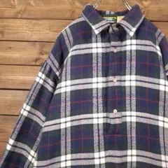 90s L.L.Bean エルエルビーン リバーシブル ハーフボタン ネルシャツ