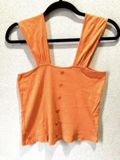 EPEGALS オレンジ ボタン付きタンクトップ