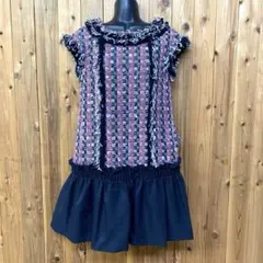 LANVIN en Bleu ランバンオンブルー ノースリーブひざ丈ワンピース