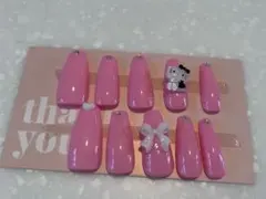 量産型　地雷系　サブカル　ピンク　ネイルネイルチップ