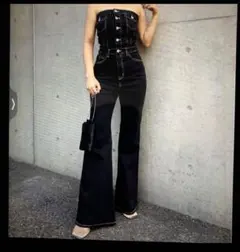 スパイラルガール　ベアトップ　オールインワンデニム