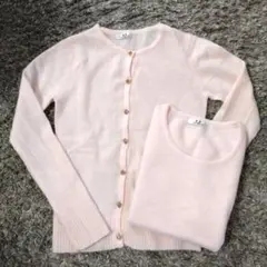 R・F INTER REMIX　アンサンブル　カーディガン　半袖ニット　ピンク