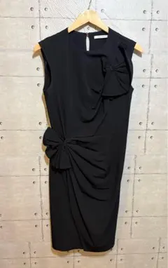 【美品】DVF ブラック リボン装飾 ワンピース サイズ6