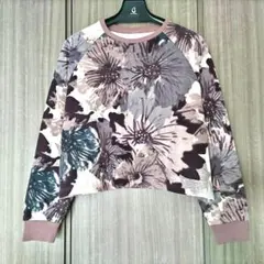 adidas スウェット トレーナー 総柄プリント スウェットシャツ